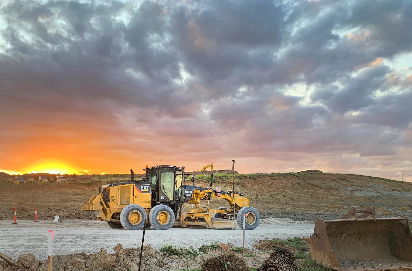 Grader on civil construction site
